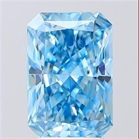 3.08 ct. Radiant IGI VS1 Fancy Vivid Blue Diamond