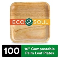 ECO SOUL 100% Compostable 10 Inch Palm Plates