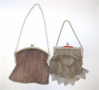 Two vintage ladies mesh evening bags