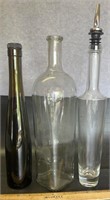 (3)GLASS BOTTLES-ASSORTED