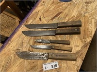 (5) Vintage Old Hickory Knives