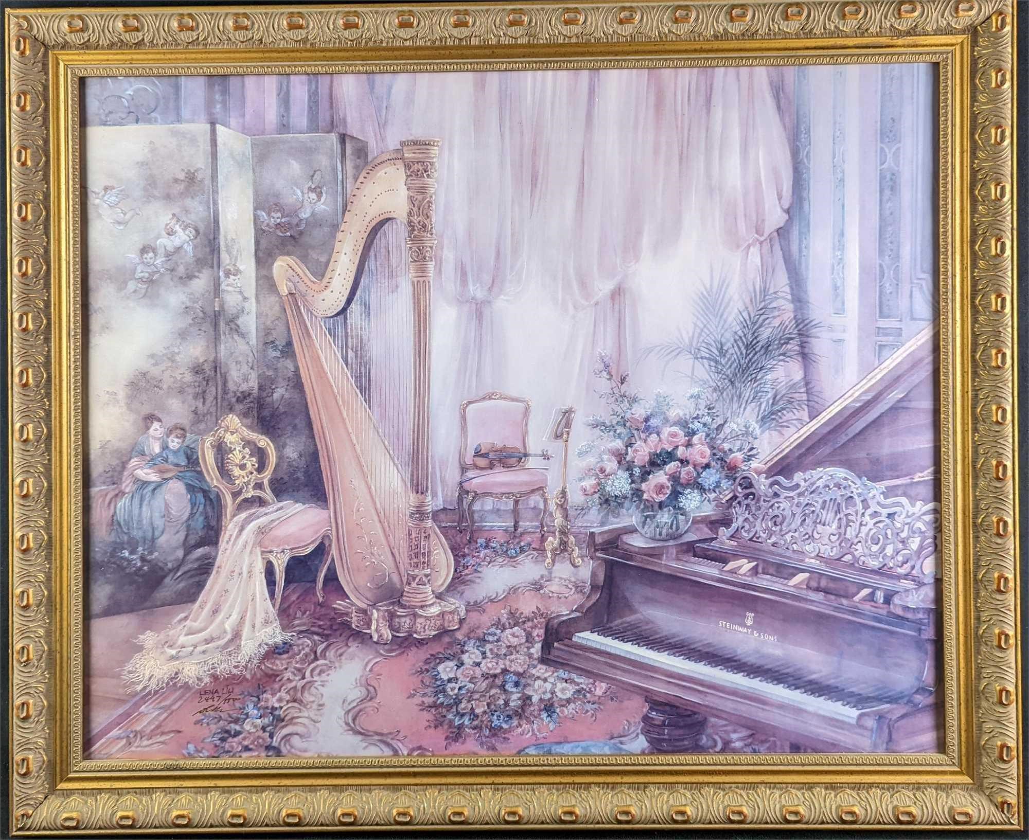 Framed LE Lena Liu's "Music Room VI Print