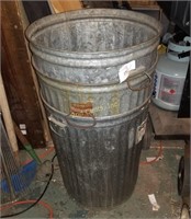 Lot Of 3 Metal Trash Cans 20 Gallon