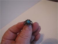 Size 4 Sterling Silver Turquoise Ring