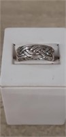 Sterling Silver Celtic band ring size 9