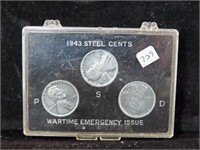 1943-P, S, D STEEL CENTS
