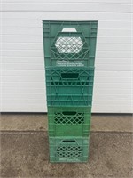 4 Green milk crates