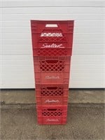 4 red milk crates