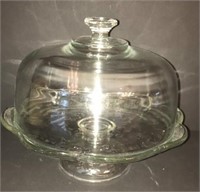 Beautiful Clear Glass Cake Stand and Dome