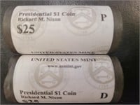 US Coins 2016 Richard M Nixon Dollar Coins, 2 roll