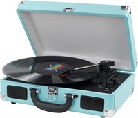 NEW $124 Suitcase Vinyl Record Player-3 Speed