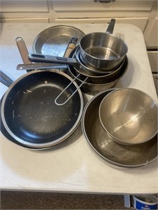 Pots, pans, skillets, mixing bowls