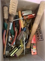 Screwdrivers, tape measures, pliers, brushes,