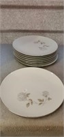 (8) NORITAKE CHINA ROSAY DINNER PLATES