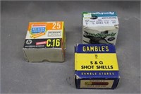 (2) BOXES OF VINTAGE 16GA  AND (1) BOX 20GA