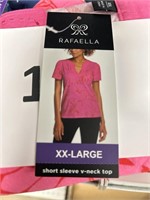 rafaella short sleeve v neck top XXL