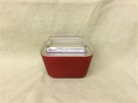 Pyrex Dark Red Refrigerator Dish with Lid