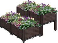 $160 Plastic Raised Garden Bed Planters Set of 4
