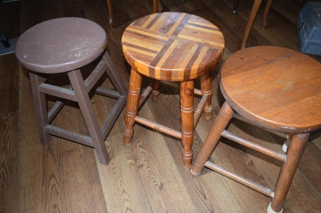 3 Wooden Stools