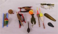 Vintage fishing lures - Fishing bobbers - & more