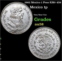 1962 Mexico 1 Peso KM# 459 Grades Choice AU/BU Sli