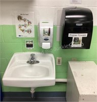 Sink, Soap & Towel Dispenser