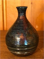 Handmade Iridescent Art Pottery Vase