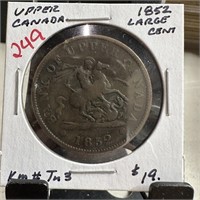 1852 LARGE CENT UPPER CANADA COIN