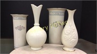 Selection of Lenox porcelain  vases-two are