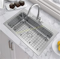 allen + roth $304 Retail 33" x 22" Kitchen Sink