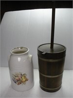 Ceramic Vase & Decorative Butter Churn 15 inches
