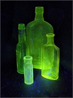 Antique UV Reactive Glow Medicine & Wiskey Bottle