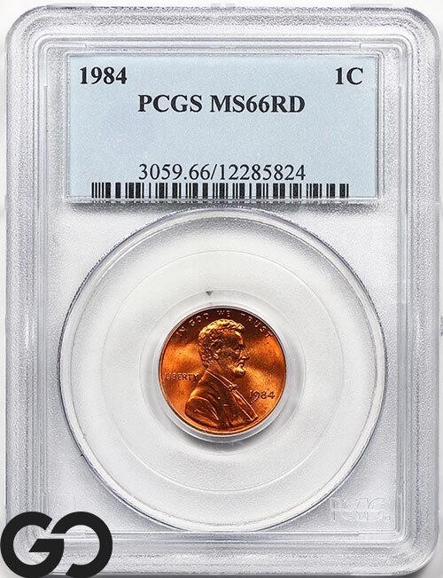 1984 Lincoln Memorial Cent, PCGS MS66 RD