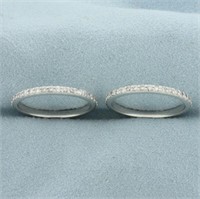 Set of 2 Diamond Eternity Band Rings in Platinum