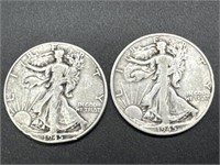 1945-P and 1945-S Walking Liberty Silver Half