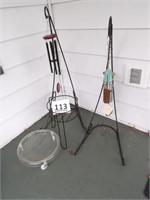 2 Basket / Wind Chime Stands, Plant stand