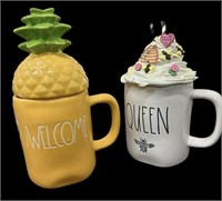 RAE DUNN WECOME & Queen Bee Mugs