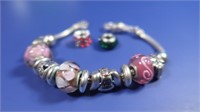 Pandora Type Bracelet & Charms