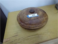 Covered stoneware bowl