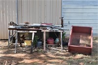 Contents- Work Table, Dump Cart, Cast Iron, Pipes