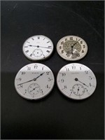 4 Antique Pocket Watch Movements and Dials