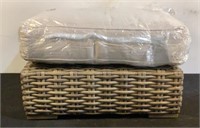 Wicker Ottoman With Cushion