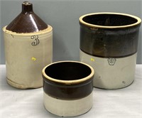Stoneware Crocks & Jug Lot Collection