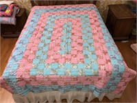 Handmade Quilt #37 Blue & Floral/Red & Floral