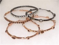 5 Graziano Rhinestone Metal Bangle Bracelets
