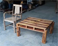 Rustic Wood Table & Chair