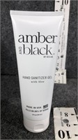 amber and black hand sanitizer