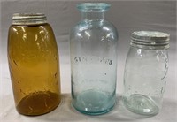 3 Glass Jars: Amber Mason, Standard & Beaver