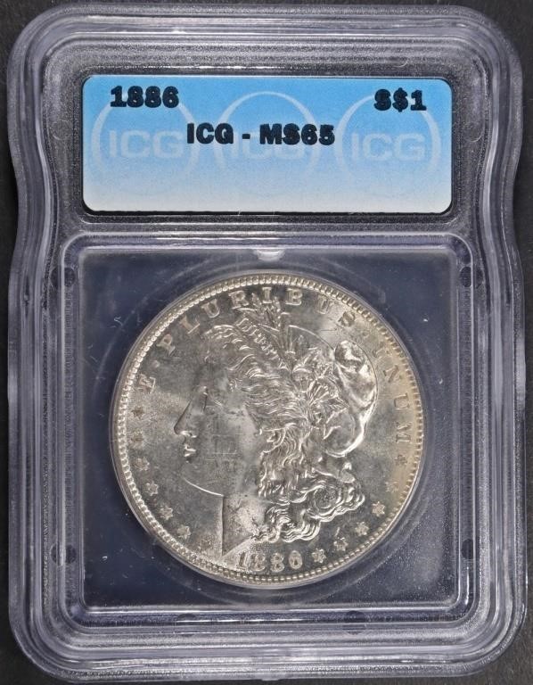 1886 MORGAN DOLLAR ICG MS65