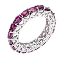 Natural Rhodolite Garnet Eternity Ring